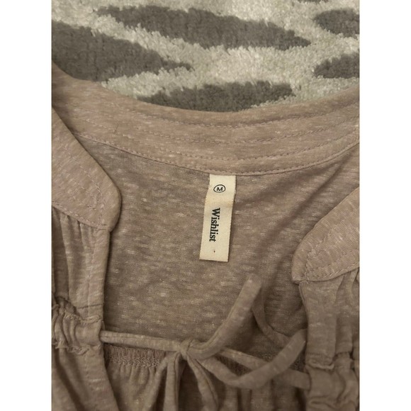 Tan Wishlist Flowy Sleeve Tie Top Blouse - Picture 4 of 4